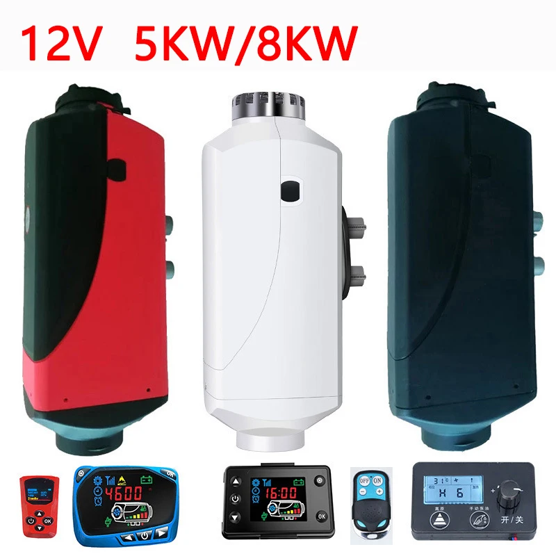 カーヒーター 5KW/8KW 12V 空気ディーゼルヒーターパーキングヒーター リモコン付き LCD モニター RV キャンピングカー トラック ボート用