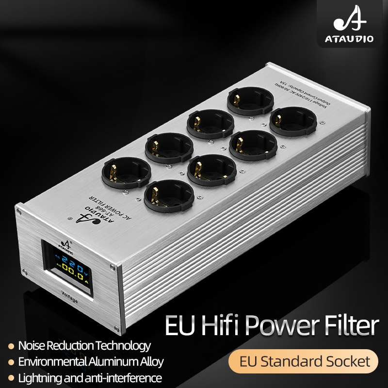 ハイエンド EU Hifi パワーフィルター 標準 EU ソケット用 ノイズフリーオーディオ清浄フィルター パワーコンディショナー EU コンセントストリップ付き