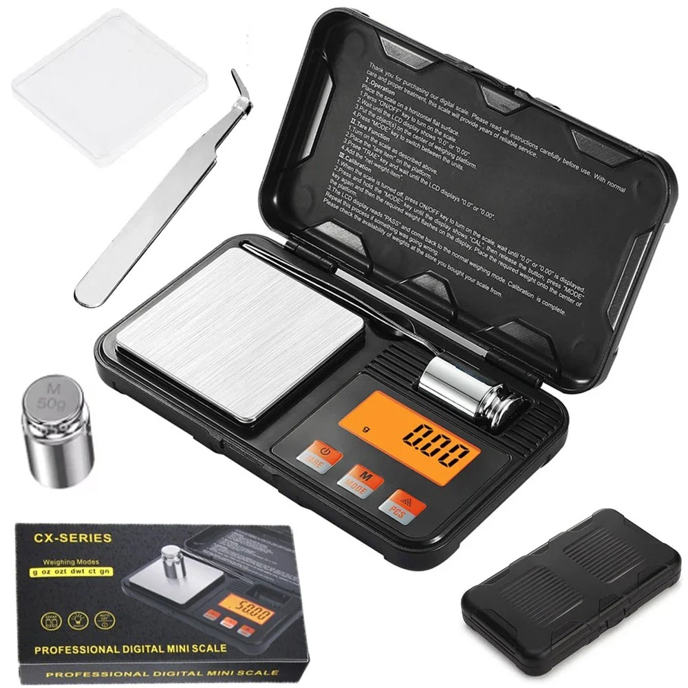ポケットスケール 50g-0.001g 200g-0.01g 精密デジタル電子ゴールドジュエリーカラットダイヤモンドバランスミニ Mg スケール体重計