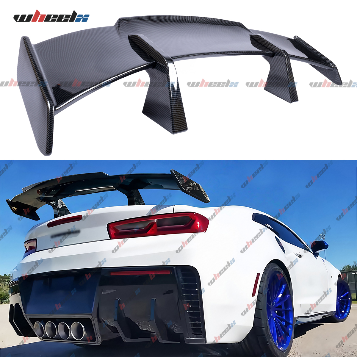 ユニバーサル 58 インチ ABS レーシング GT スタイル リア トランク スポイラー ウィング ほとんどの車両用 - グロスブラック - ハッチバックモデルには適合しません