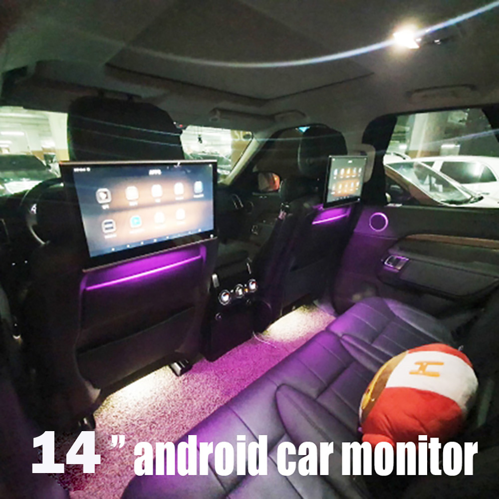 13.3/14 インチ IPS タッチ車ヘッドレストモニター 4K ビデオプレーヤー Android 14 Wifi ゲームリモコン HDMI AV FM USB RAM 2G/32GB ROM
