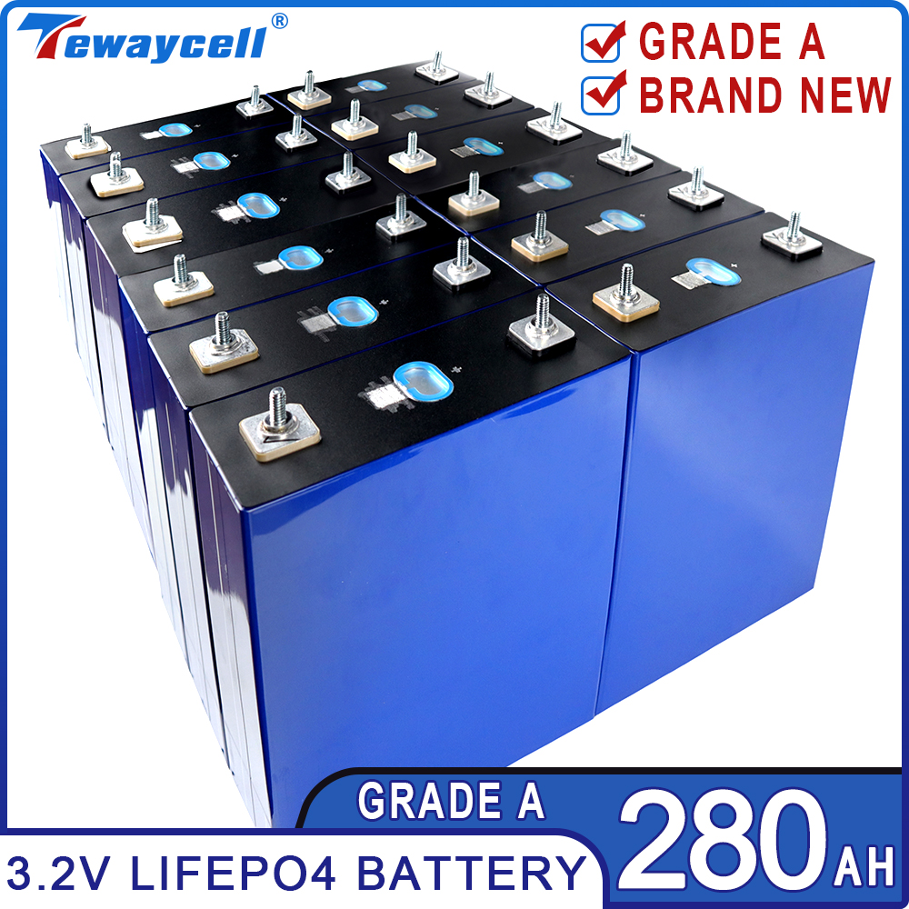 新しい 280Ah Lifepo4 充電式バッテリーパック 3.2V グレード A Akku リチウムリン酸鉄角柱セル太陽光発電 EU 米国免税