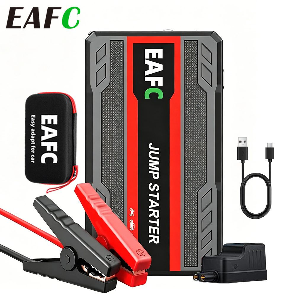EAFC 新アップグレードミニポータブルカージャンプスターター多機能 600A 12V 緊急バッテリー充電器パワーバンク LED 懐中電灯