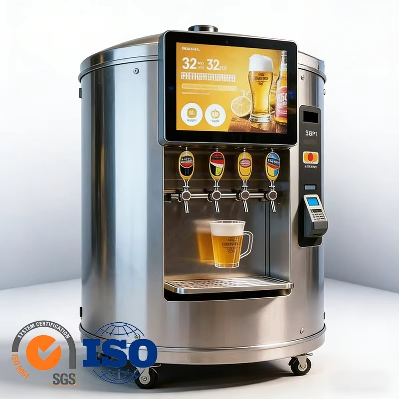 カスタム業務用ビール自動販売機、大容量生ビールディスペンサー、ステンレス製タッチスクリーン、多機能