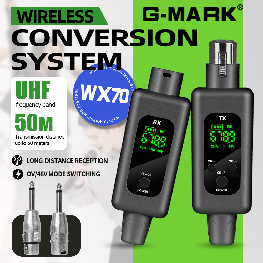 ワイヤレスマイクシステム WX70 XLR アダプターオーディオ送信機と受信機オーディオミキサー PA スピーカー