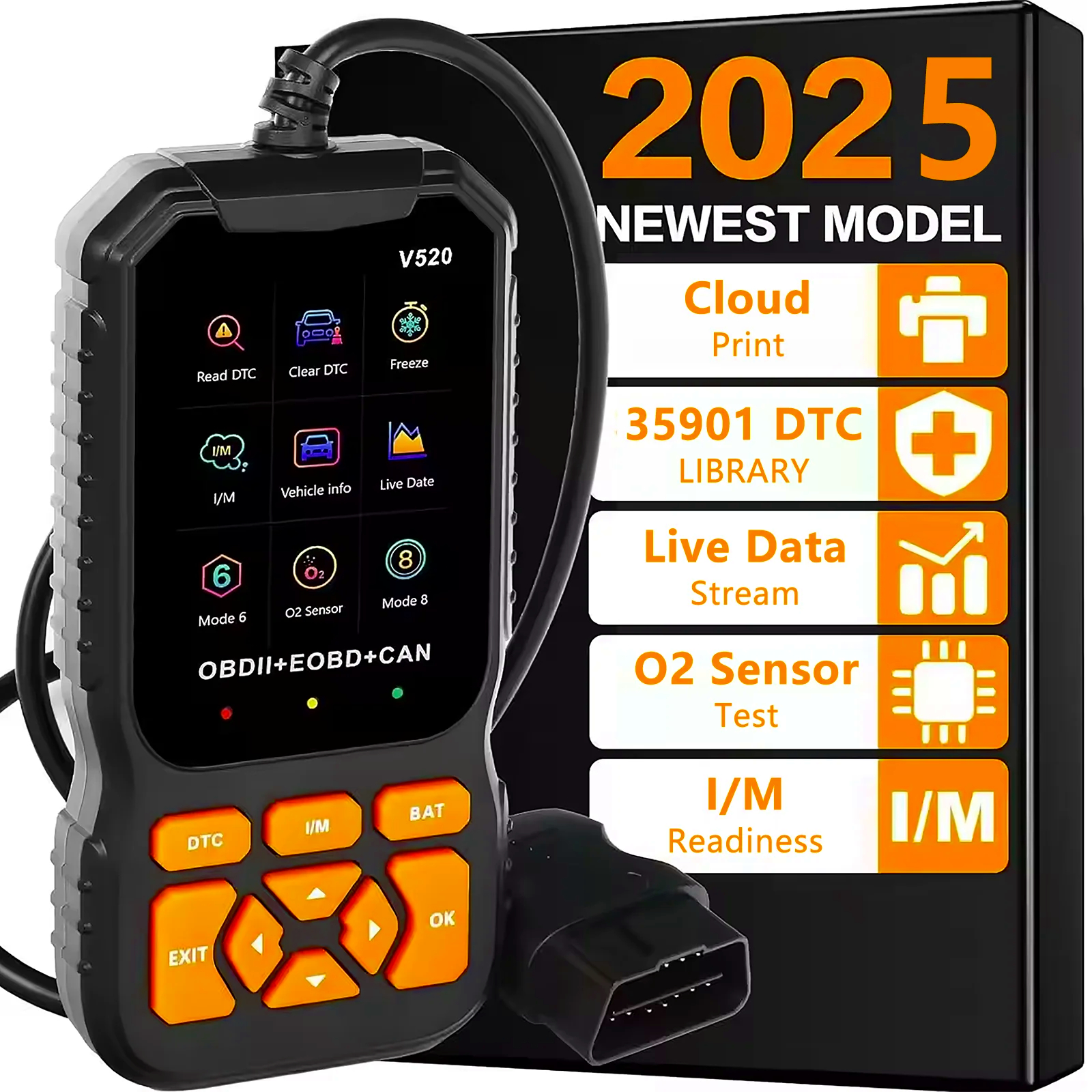 コードリーダープロフェッショナル V520 多言語自動車 OBD2 スキャナー診断ツール リアルタイムデータ OBD2 障害エラー検出器
