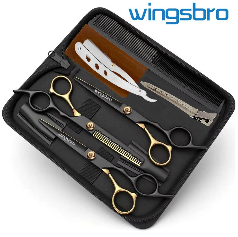 Wingsbro 8 個ヘアはさみセットプロフェッショナル高品質 - 理髪はさみキット、理髪はさみ、ヘアカットはさみ