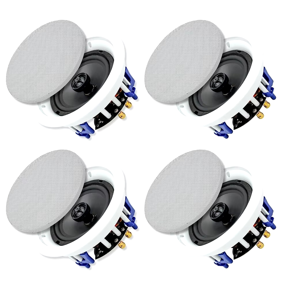 Herdio 6.5インチ 天井スピーカー 640 W 2ウェイ フラッシュマウント パッシブ オフィス キッチン リビングルーム バスルーム 4スピーカーに最適