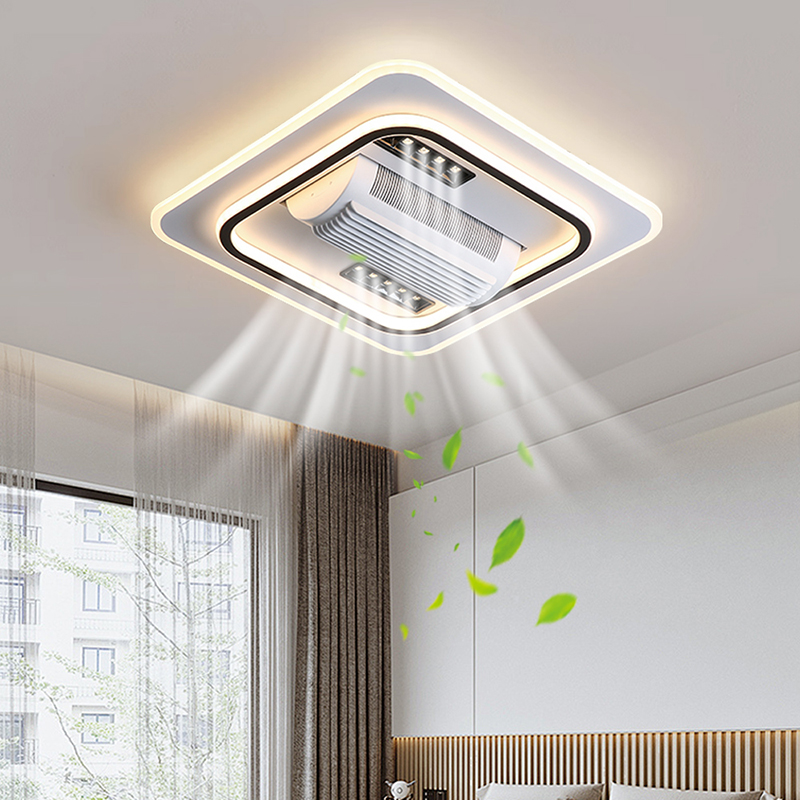 現代目に見えないブレードレス LED シーリングファンライトレストランファンランプ換気扇家庭用照明リモコン装飾リビングルーム