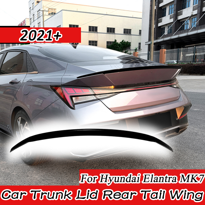 ヒュンダイエラントラ MK7 2021 N ラインスタイル車のトランクリッドリアテールウイングスポイラーテールフィン固定装飾チューニングアクセサリー