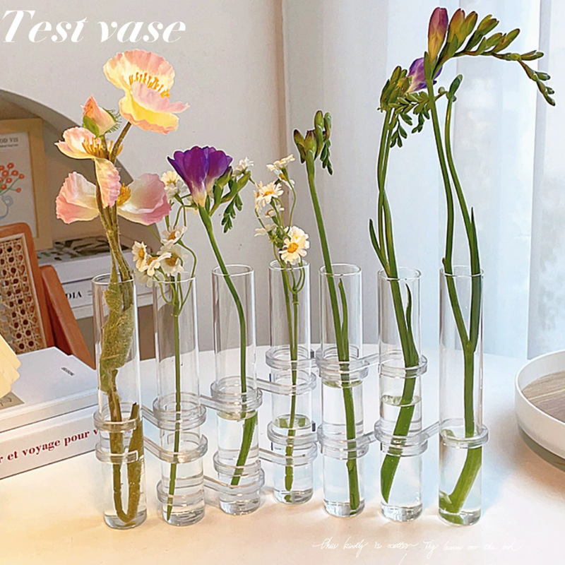 試験管花瓶、高外観ガラス装飾品、生花、水耕栽培プランター、組み合わせ花瓶装飾