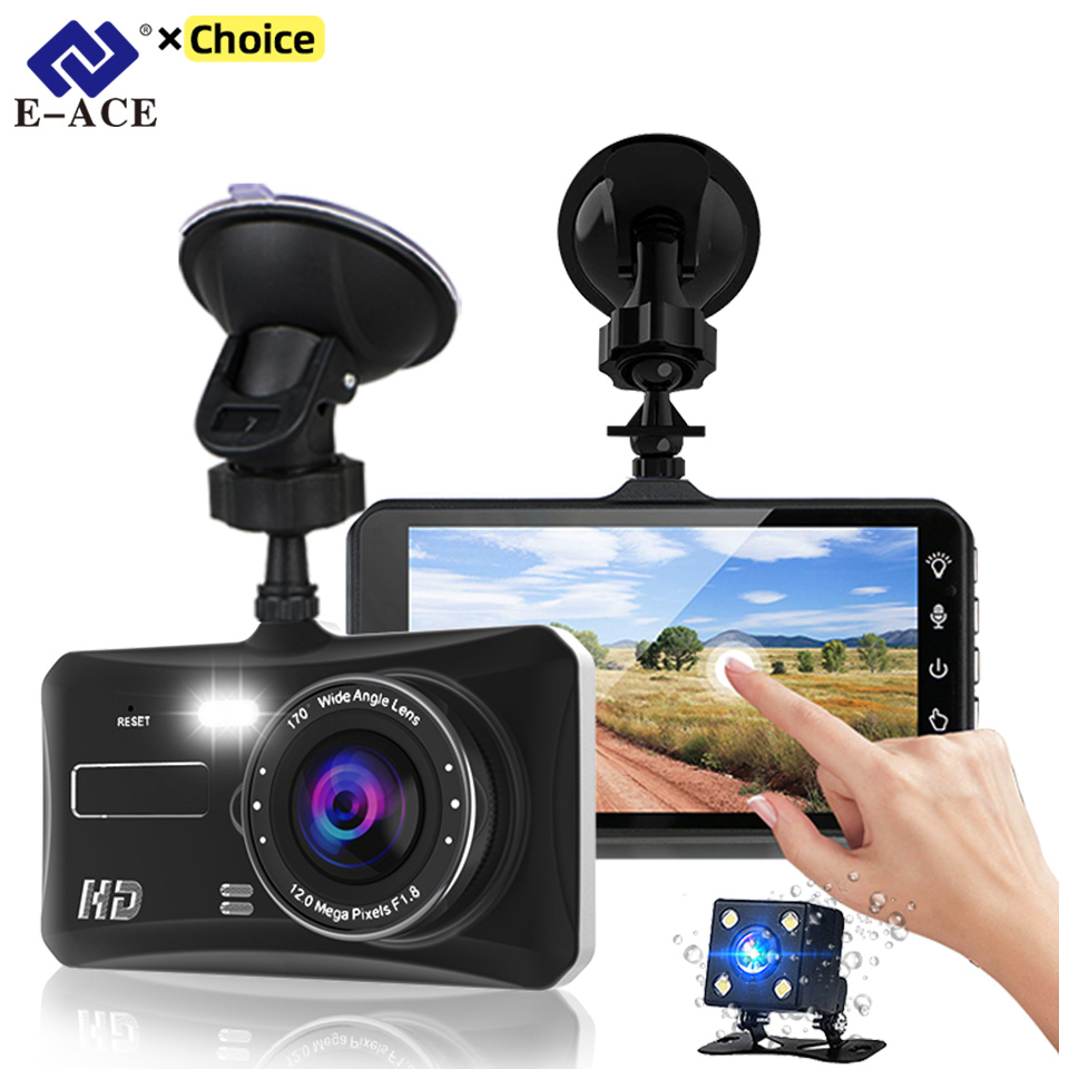 ダッシュカムカメラ 車用 HD 1080P タッチナイトビジョンビデオレコーダー 車両用 DVR ブラックボックス ドライバーレコーダー フロントおよびリア ダッシュカム