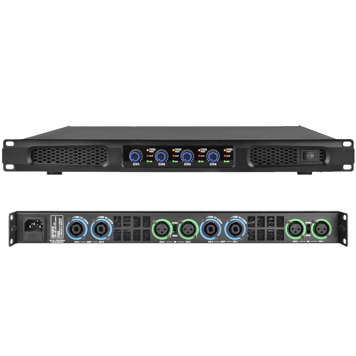 ハイテク 5200W 4 チャンネル クラス D デジタル パワー アンプ 5200 ワット ピーク出力 4x1300W アンプ
