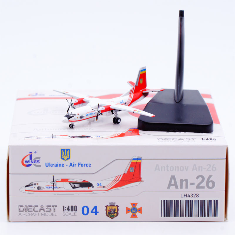 LH4328 合金コレクター飛行機ギフト JC ウィング 1:400 LH4328 ウクライナ空軍アントノフ An-26 ダイキャスト航空機モデル登録: 04