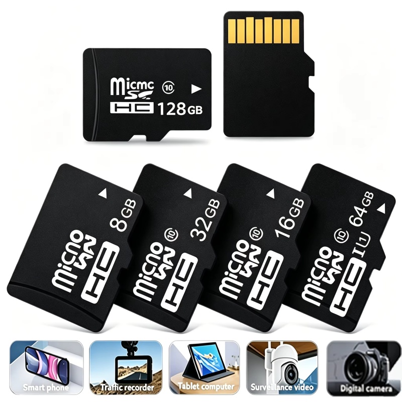 1/5pcs 4/8/16/32/64/128GB Flash Memory Card Portable High Speed Micro TF Card for Android Smartphone Tablet Camera Accessories