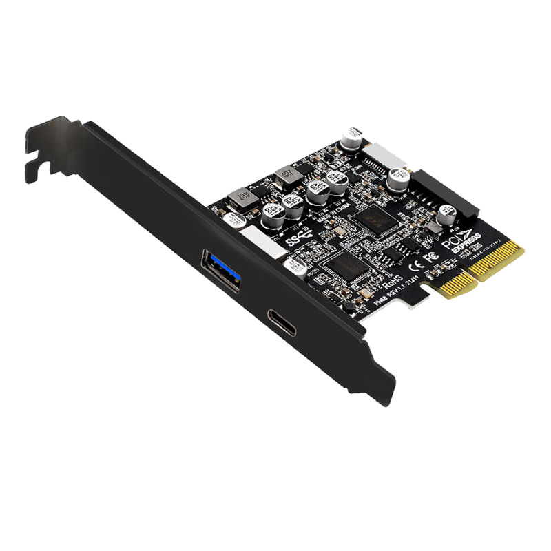 10Gbps PCIe - USB 3.2 Gen 2ハブカード 4ポートデスクトップアダプター、Type-A/C SATA電源、UASPサポート搭載、PC拡張用