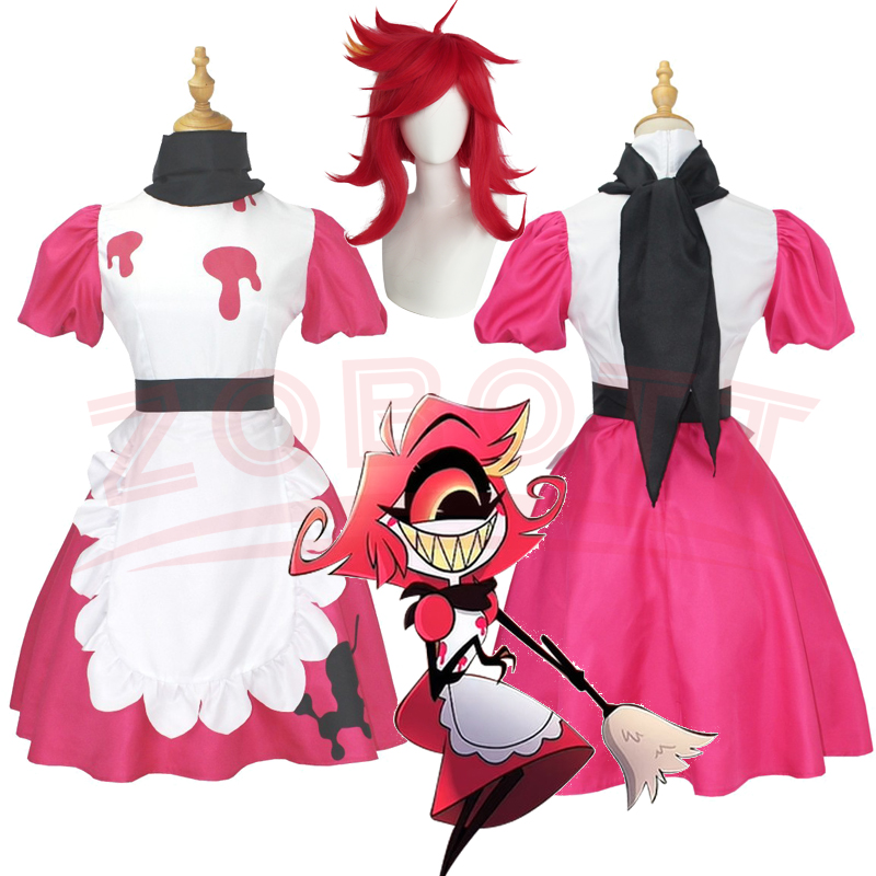 アニメ気の利いたコスプレ衣装ファンシードレス衣装ハロウィンカーニバルパーティー女性メイドスーツ Hazbin 気の利いたコスプレ衣装ドレス