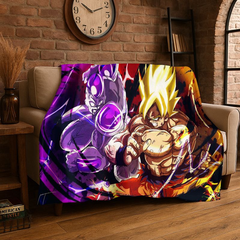 レトロアニメD-ドラゴンボール漫画ゲームソフトフランネルスローブランケット、ベッド、ソファ、ソファ、ベッドルーム、リビングルーム、旅行、子供用の居心地の良いブランケット