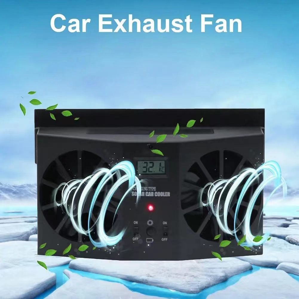 12V 車の換気ファンソーラー太陽パワーウィンドウ自動換気扇クーラー空気ラジエーターベントゴムバッテリーなし