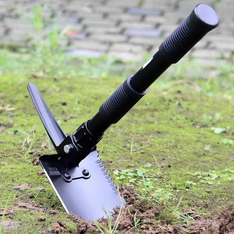 キャンプエンジニアシャベル、多機能屋外鍬折りたたみ軍用シャベルマンガン、スチール厚みのあるシャベル