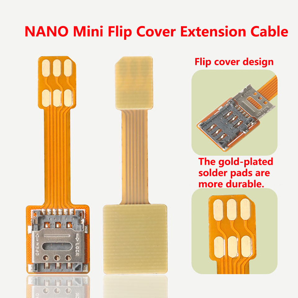 5 センチメートル CPE 垂直逆フリップ外部マイクロ SIM 延長ケーブルポータブル WiFi ルーター変換 Nano-SIM フリップカードスロット FPC