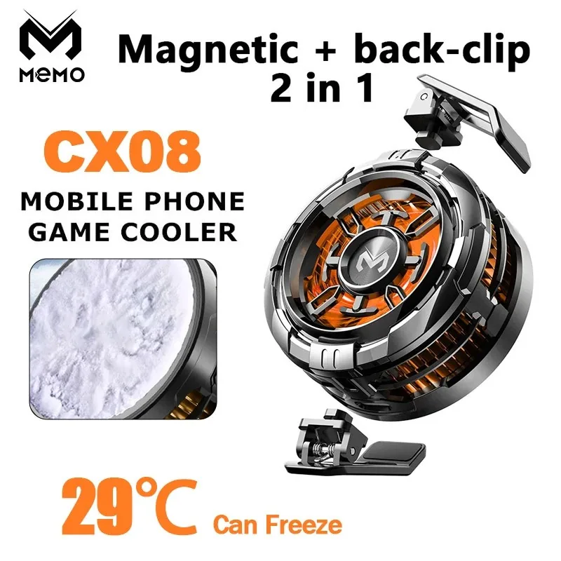 2 IN 1 メモ CX08 磁気バッククリップユニバーサル携帯電話クーラー半導体冷却ファン凍結ラジエーター iOS Android PUBG