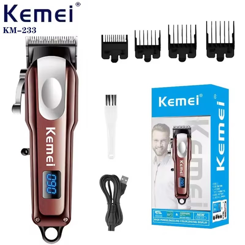 Kemei 小型ミニ電気バリカンコードレスヘアトリマー充電式調節可能なひげヘアカッター電動男性用