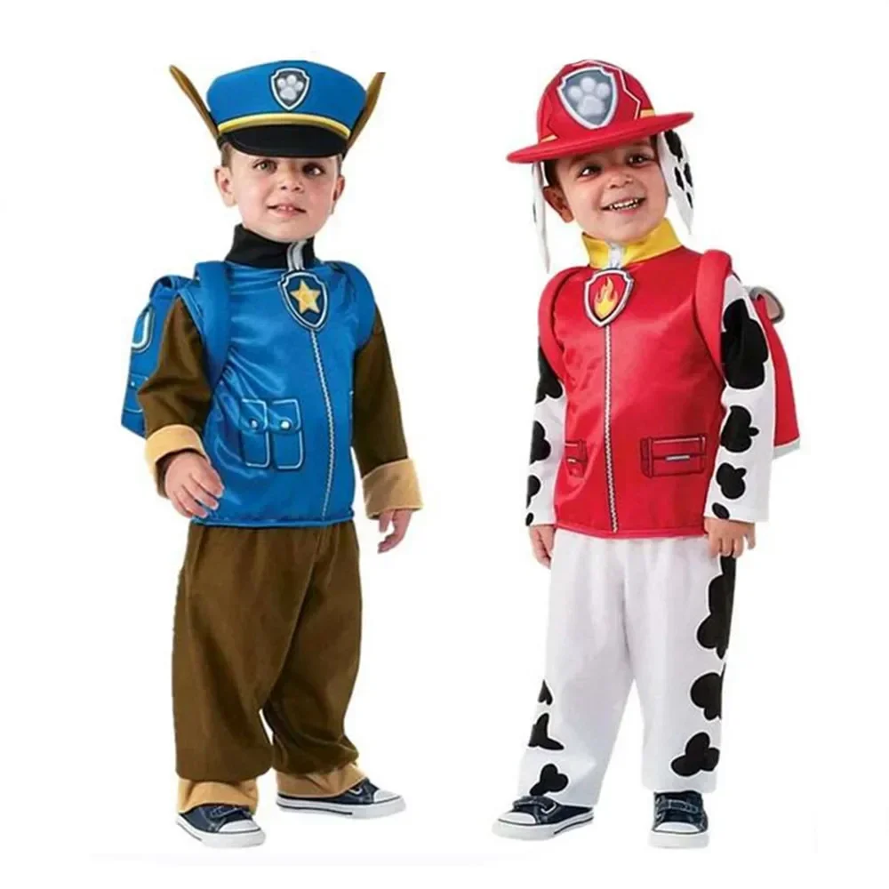 男の子と女の子のアニメ犬のコスプレ衣装、子供用トップス、パンツ、パトロールユニフォーム、ハロウィン誕生日パーティーコスチューム