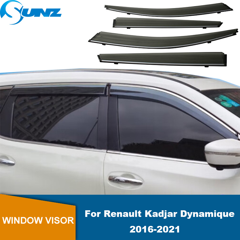 Window Visor For Renault Kadjar Dynamique 2016 2017 2018 2019 2020 2021 Car Side Window Wind Deflectors Sun Wind Rain Shield