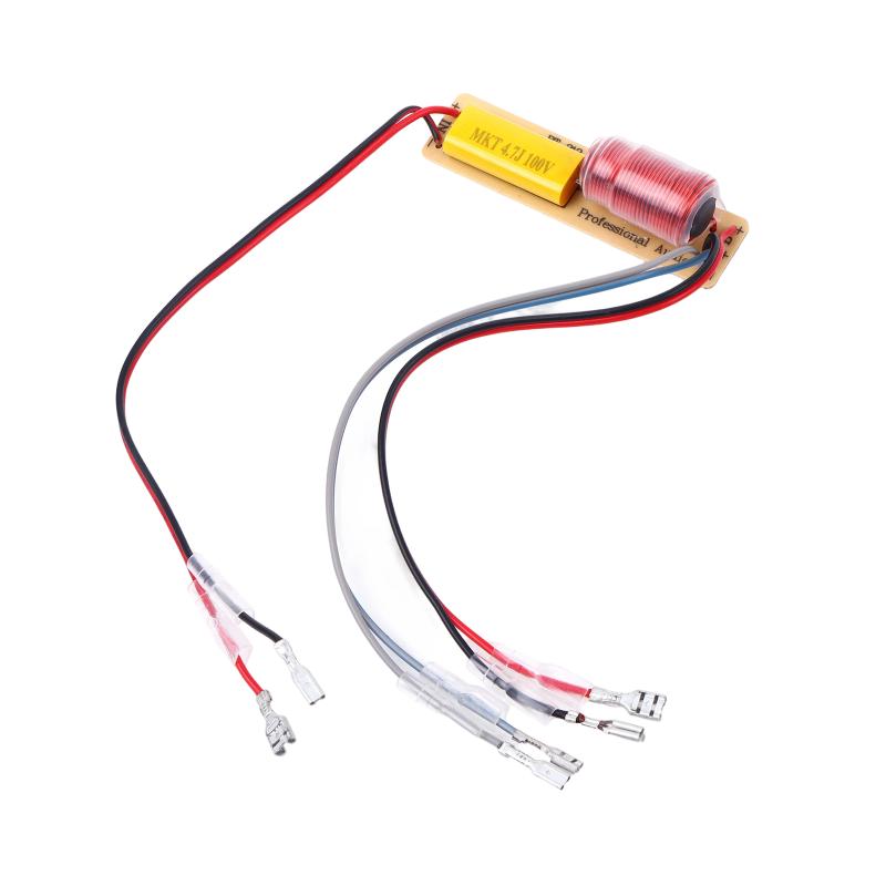 プレミアム 80W 双方向オーディオ クロスオーバー (配線付き)。カーオーディオシステムのアップグレードに最適 4-8Ωのインピーダンスをサポート