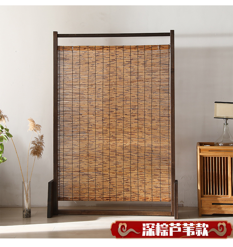 Chinese Reed screen partition living room solid wood door decorative  office entrance  room divider screen 자바라  스크린 wood panel
