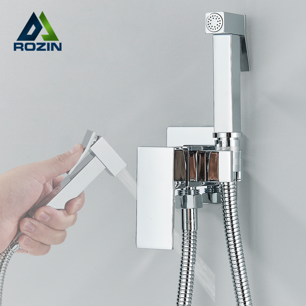 Rozin クローム浴室ビデ蛇口シャワー真鍮トイレクリーン高圧タップ洗濯機イスラム教徒 Ducha Higienica ミキサークレーン