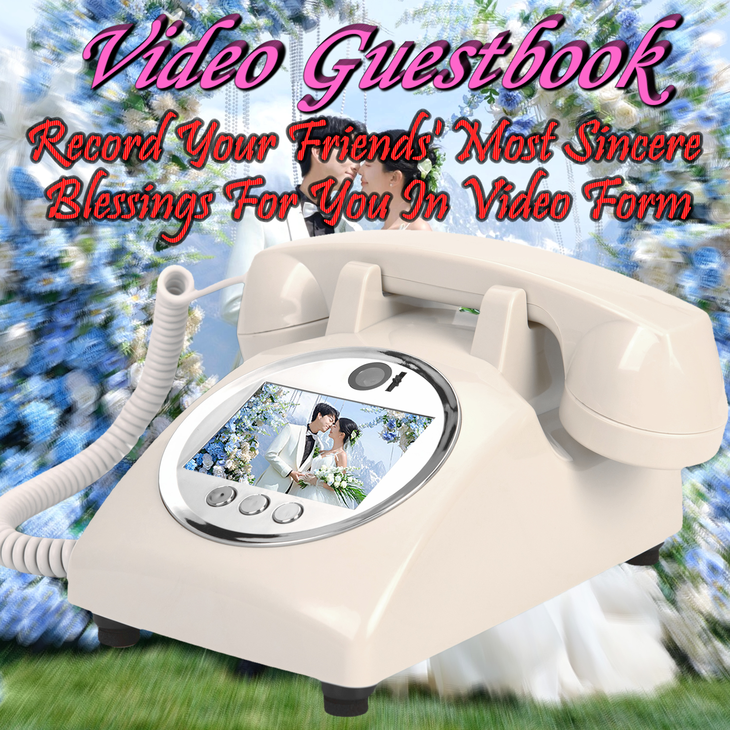 オーディオビデオゲストブック結婚式の電話ビデオゲストブック宴会ゲスト祝福ビデオサインイン電話音声ビデオメッセージ電話