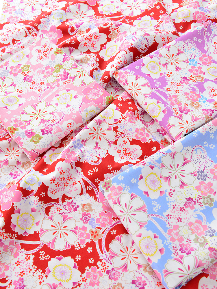 純綿和風綿生地 桜 0.5メートル単位の洋服縫製用 製品情報