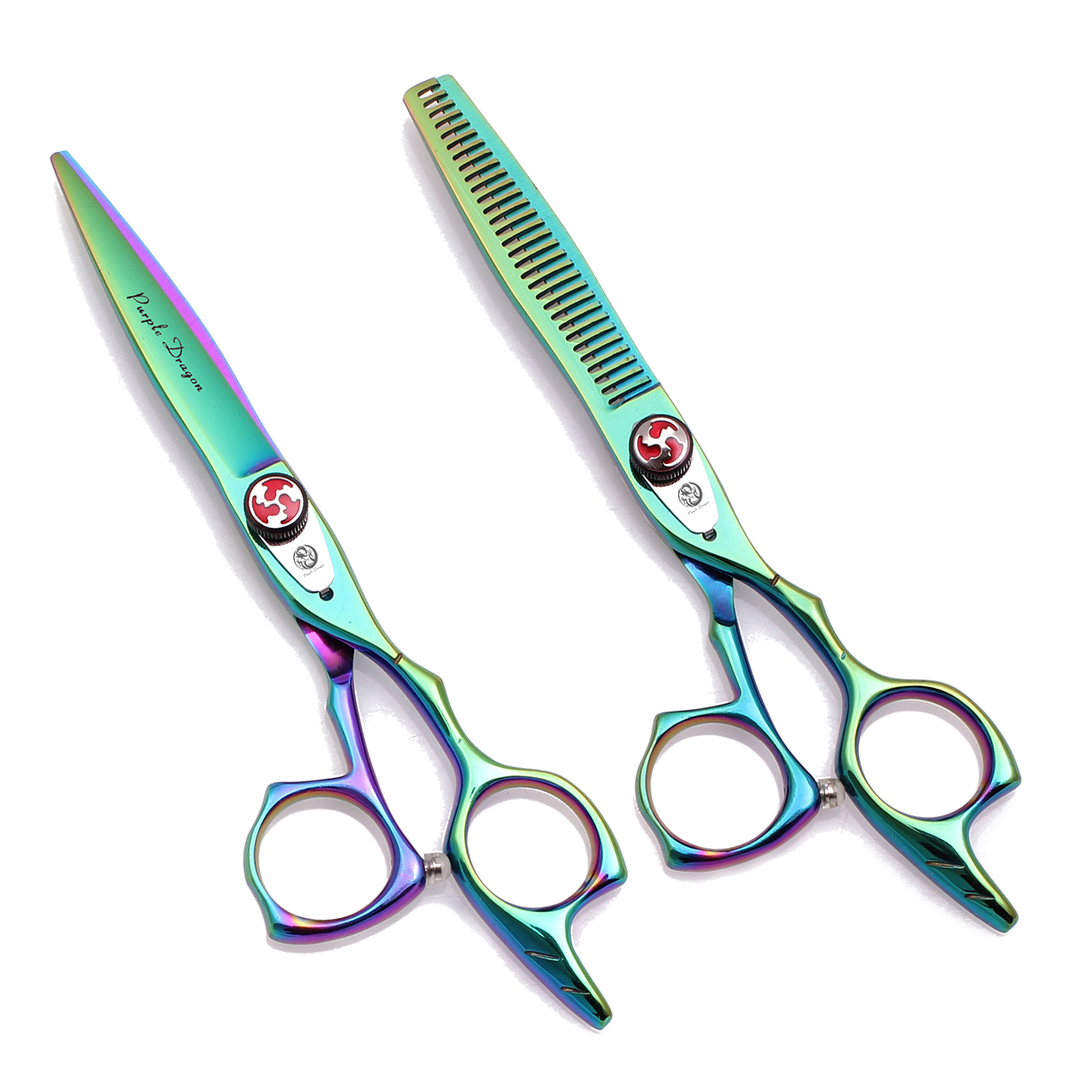 ヘアはさみプロフェッショナルパープルドラゴン 5.5 "6" 日本 440C 理髪店理髪はさみヘアカットセット間伐鋏 Z9017