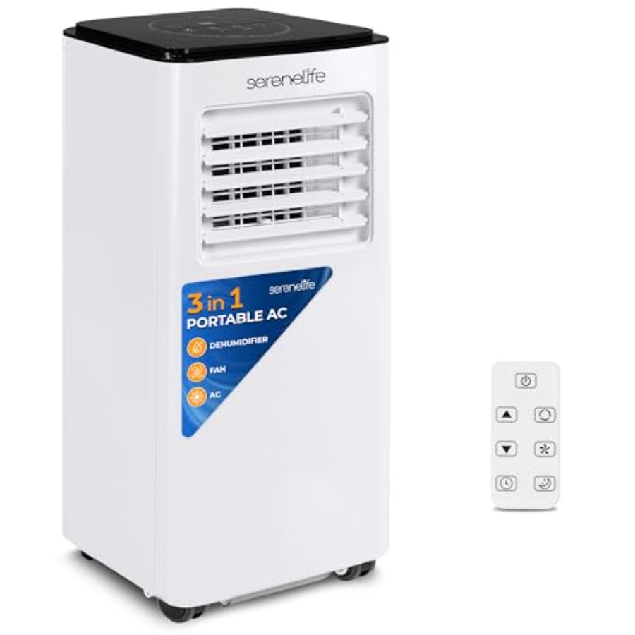 寝室用ポータブルエアコン、ABS プラスチックハウジング、白色、3-in-1 機能と低消費電力を備えた 8000 BTU 冷却。