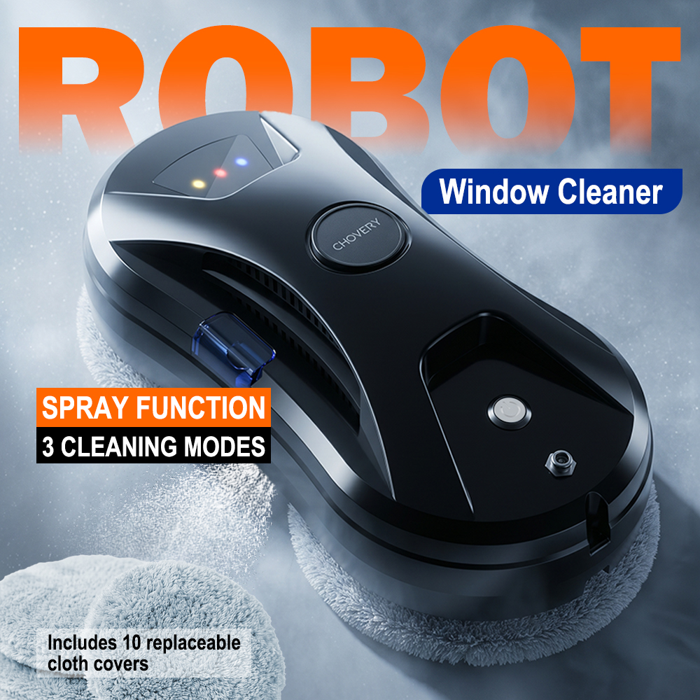 CHOVERY 真空窓クリーナー自動水スプレー窓掃除ロボット電気ガラス Limpiacristales リモコン