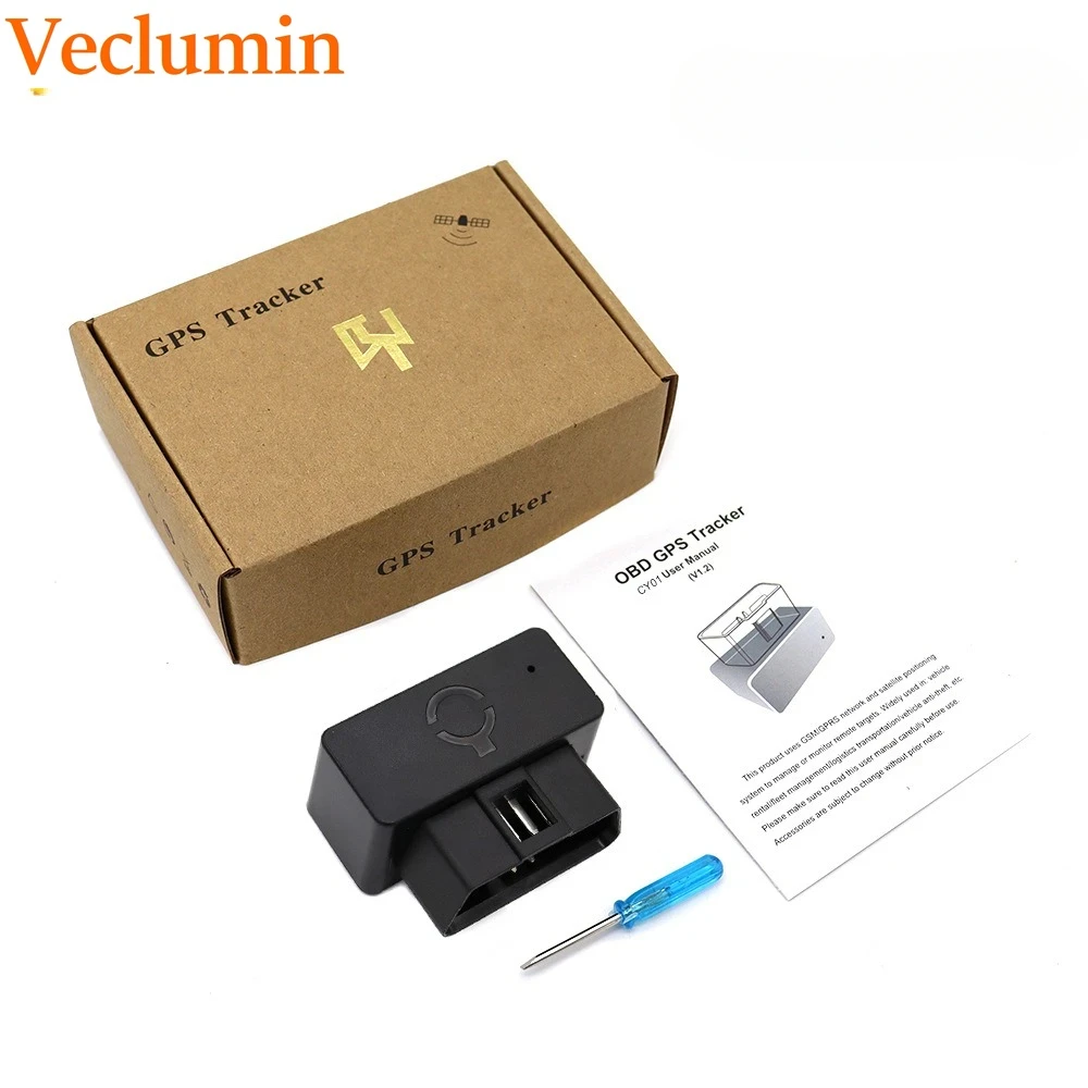 Veclumin OBD GPS Tracker CarTracking Vehicle Anti-lost 2G GPS Locator Simple Install Free Web APP CY01 Car GPS +LBS Positioning