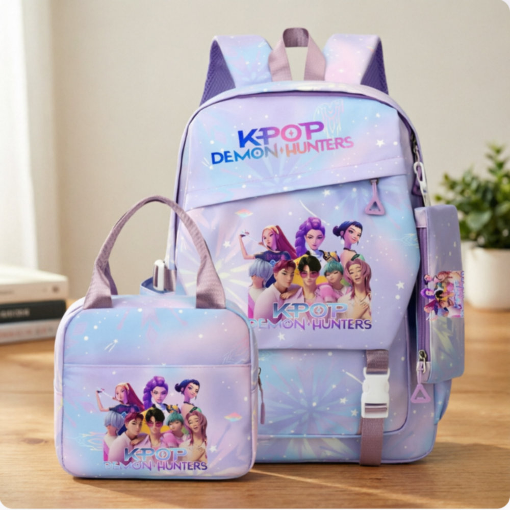 KPop 悪魔ハンターバックパック防水大容量ラップトップ通学女性男性漫画旅行 Mochilas