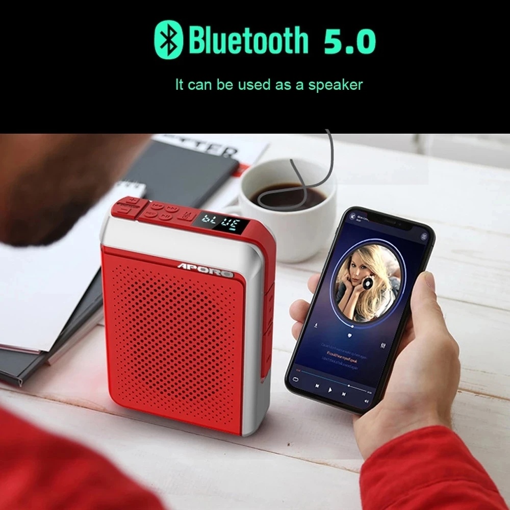 音声アンプ 30 ワット UHF ワイヤレスマイク Bluetooth 5.0 スピーカー大学教師学校ツアーガイドポータブル FM ラジオメガホン