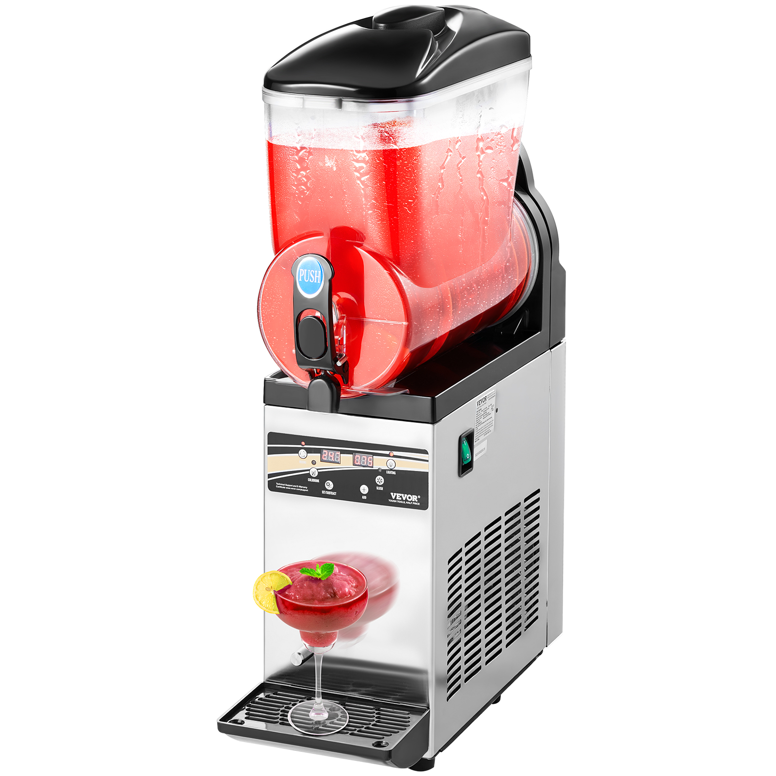Succebuy 15L 業務用フローズンドリンクメーカー シングルタンク スラッシーマシン ホームパーティー レストラン カフェ バー用 スラッシーメーカー