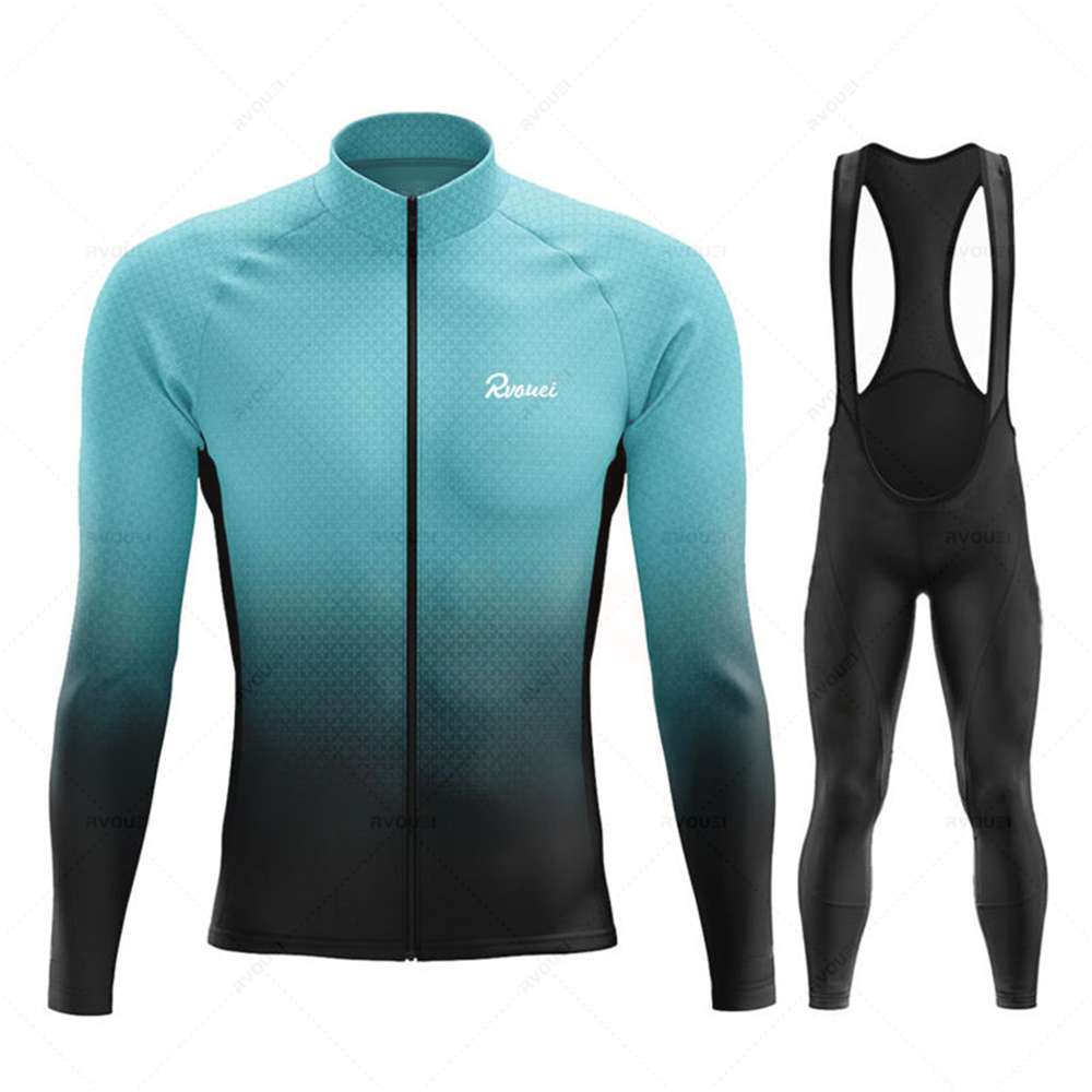 Rvouei プロチーム 2026 春と秋メンズ長袖サイクリングセット自転車服マウンテンバイク服スーツ Ropa Ciclismo