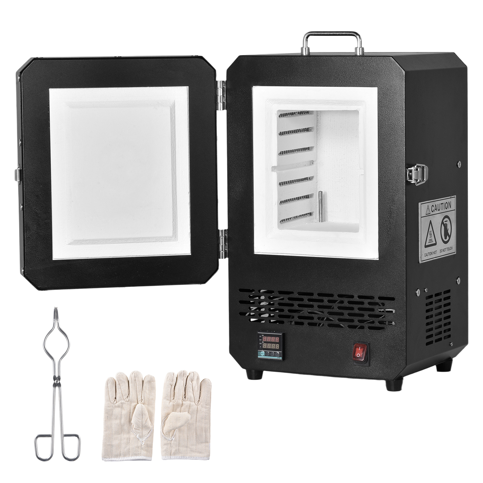 電気窯 1500W 溶解炉 最高温度 2192°F 1200℃ 卓上マッフルオーブン PID デジタル制御付き ジュエリー作成用ステンレス鋼 ワックス鋳造 金属粘土 セラミック陶器 グレージング ガラスフュージング H