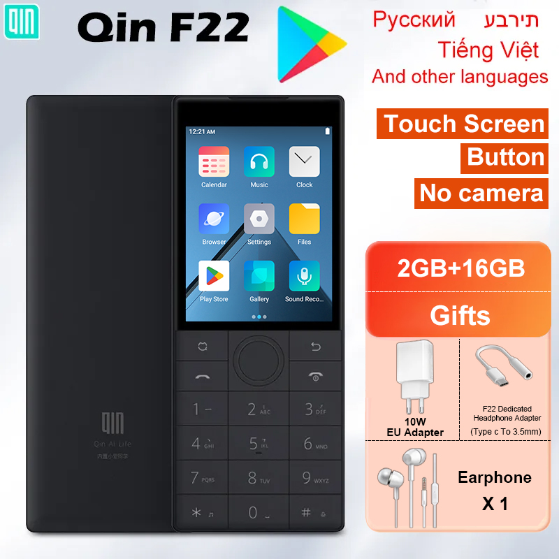 Qin F22 タッチスクリーン カメラなし Wifi 2.8 インチ 16GB/32GB MTK6739 Bluetooth 1700mAh バッテリー 480*640 スマートグローバルバージョン Play ストア