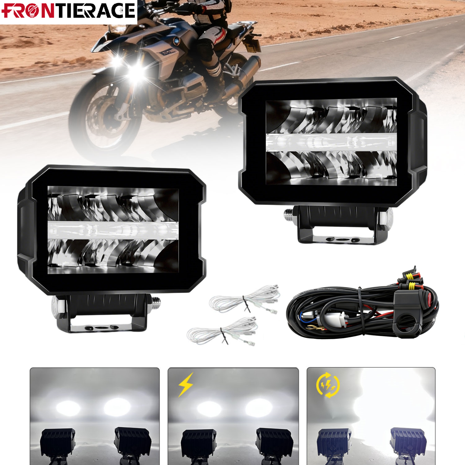 追加の 5 インチオートバイ作業ドライビングライトプロジェクター用ボルボ超高輝度ファラトラックジープ 4x4 オフロード 12V 24V