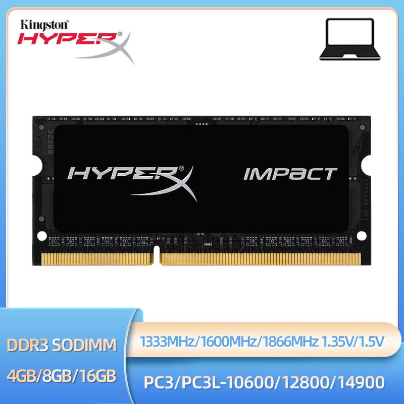 HyperX メモリ RAM DDR3 DDR3L 4GB 8GB 1600 1333 1866MHz Sodimm PC3-10600 12800 14900 ノートパソコン用 1.35/1.5V 204ピン ブックノート RAM 1/2個