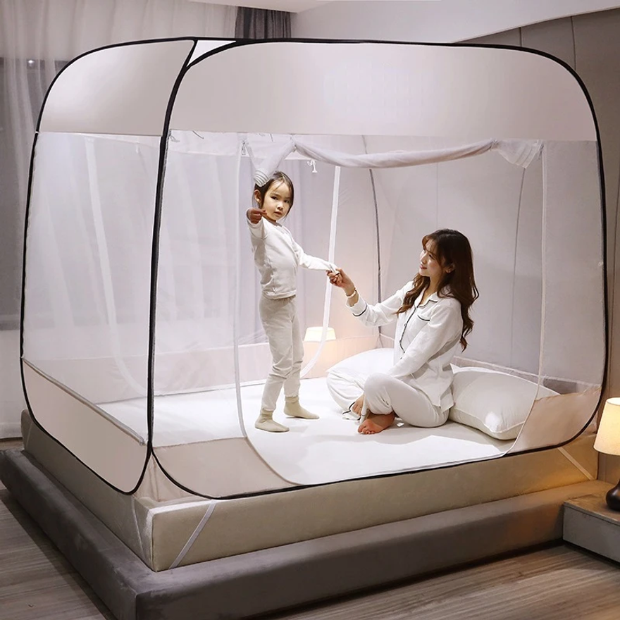 新しい蚊帳、取り付け不要、ブラケットなし、一体型夏用蚊帳、部屋の装飾、安い