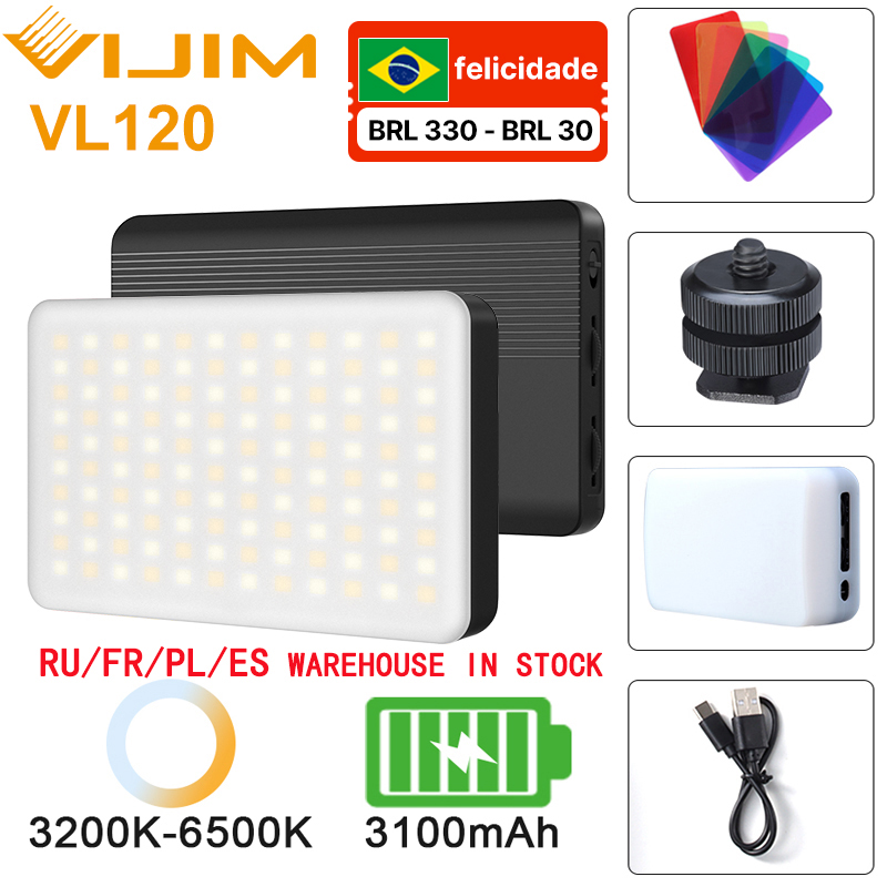 Ulanzi VIJIM VL120 LED ビデオライト 3200-6500K ディフューザー付き RGB 効果カメラライト Vlog 補助光写真スタジオランプ