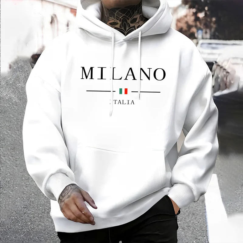 ホット販売メンズパーカープリントカジュアルスウェットアウトドアフィットネススポーツジョギング男性服ファッションストリートプルオーバー 2025 トップス