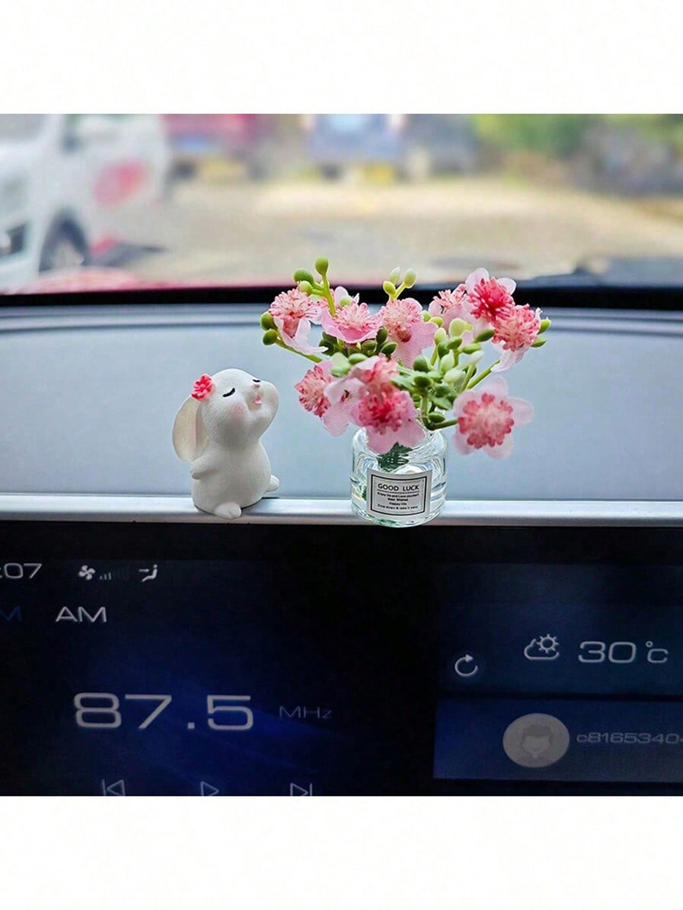2 個のかわいいウサギの飾り花瓶の装飾車のインテリア